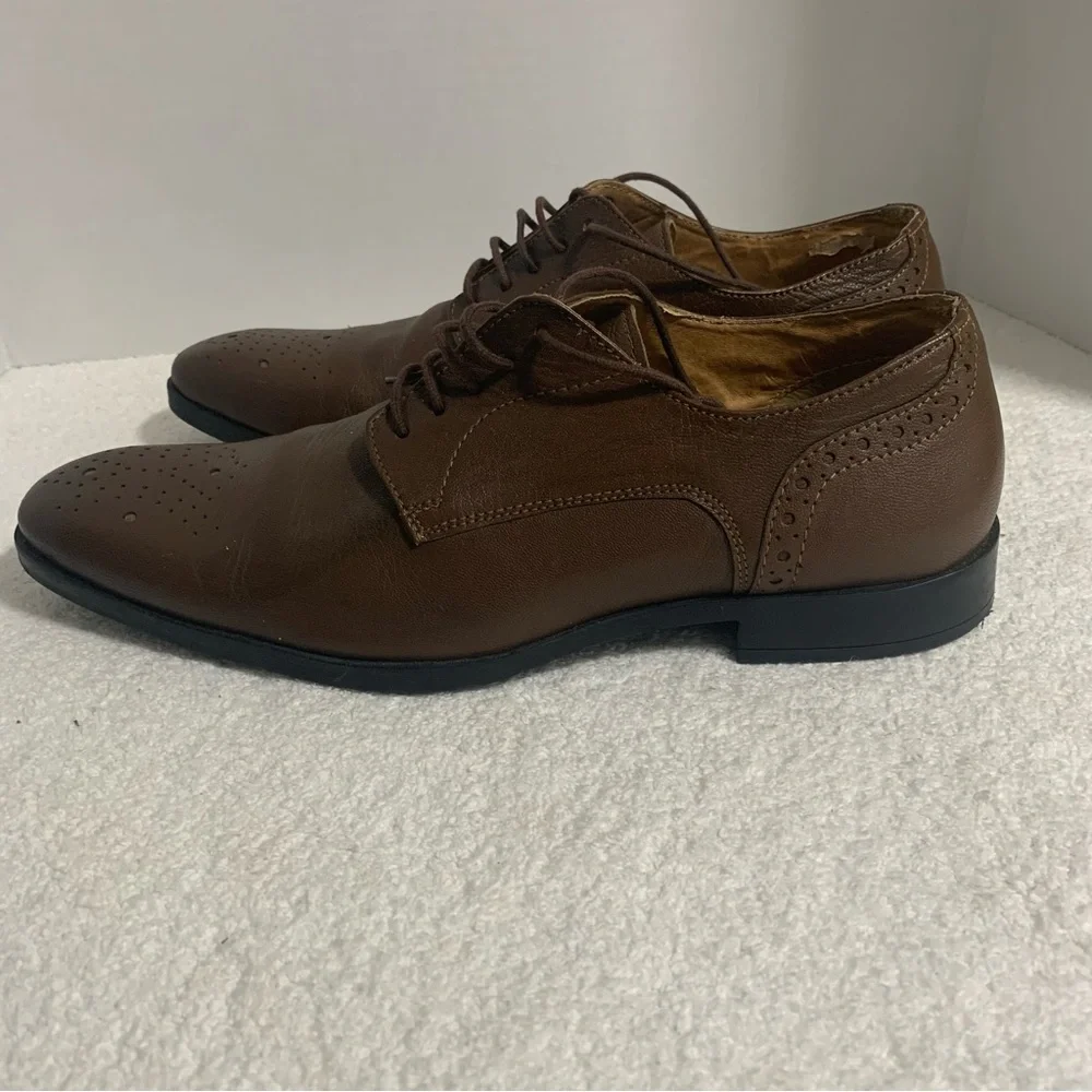 Steve‎ Madden Gionni Wingtip Oxford Dress Shoes Mens Size 10 Brown Leather